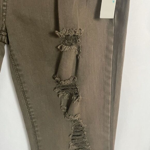 🟢Love, Fire Brown Distressed Jeans Size 11 - Picture 2 of 7